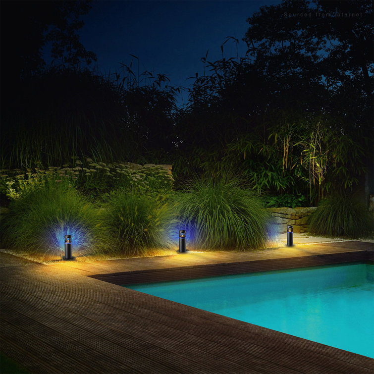 RGB LED Pathway Lights 12V AC DC LED Landscape Light Outdoor 7 Colour Changing Aluminum Black